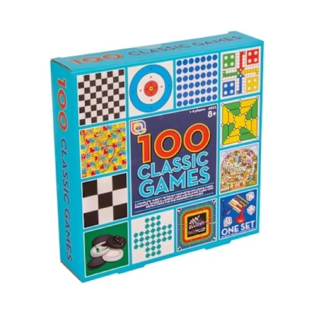 abeec 100 Classic Games  family board games Compendium Ludo, Chess, Lady Games